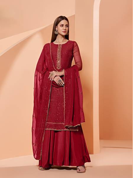 Red Colour  Almora 5 Georgette Wear Designer Salwar Kameez
